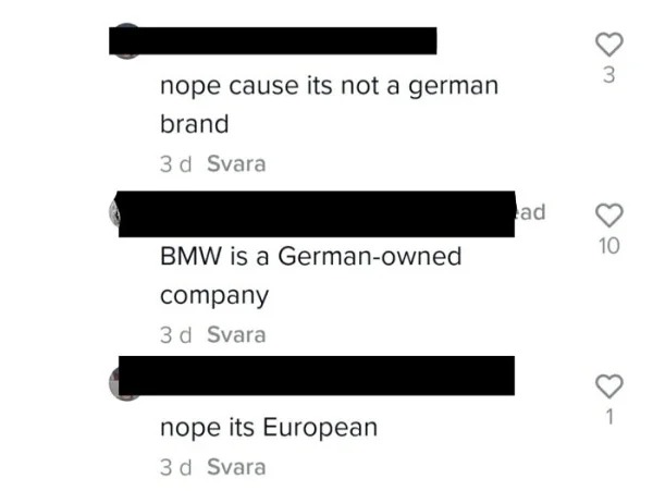 dumb people posts - number - nope cause its not a german brand 3 d Svara Bmw is a Germanowned company 3d Svara nope its European 3d Svara ad 3 10