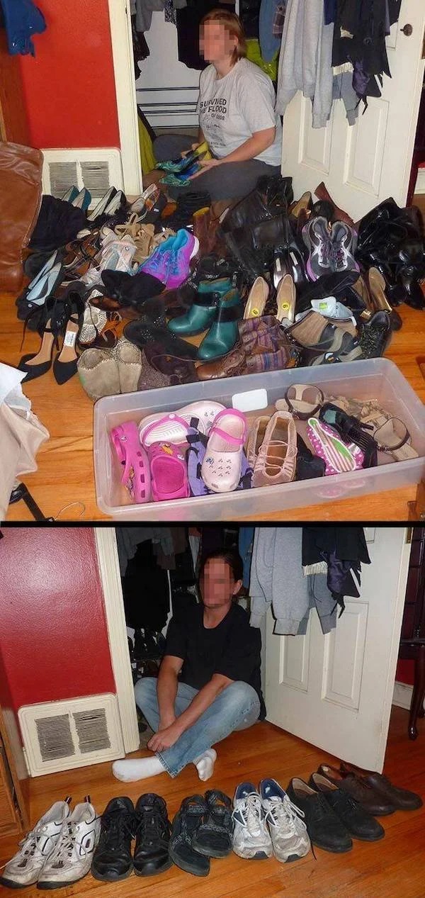 How many shoes do you have? Anything over six pairs is too many. 