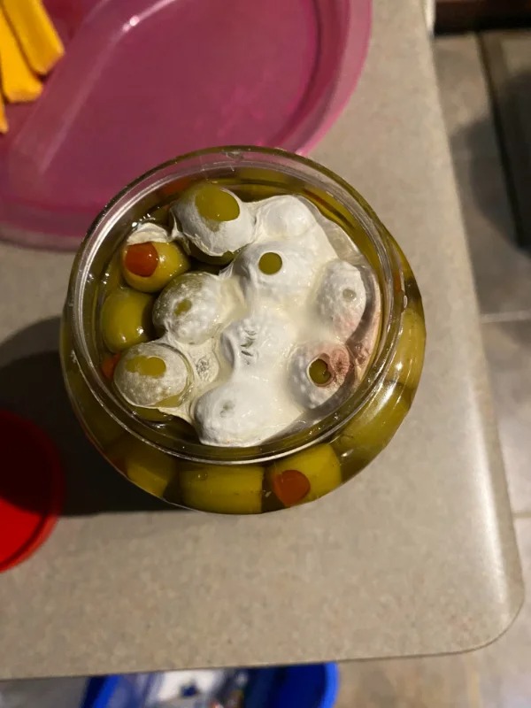 “I see your strawberry jam, and I raise you my my brand new jar of olives from Costco.”