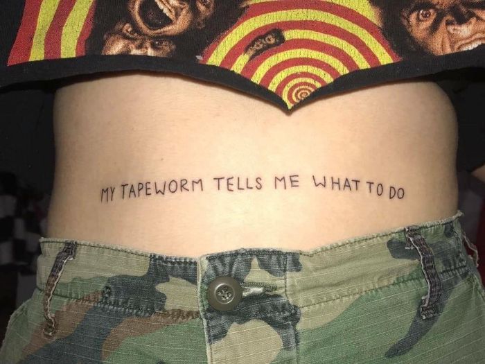 wtf wednesday - tattoo - ako My Tapeworm Tells Me What To Do 4 ww
