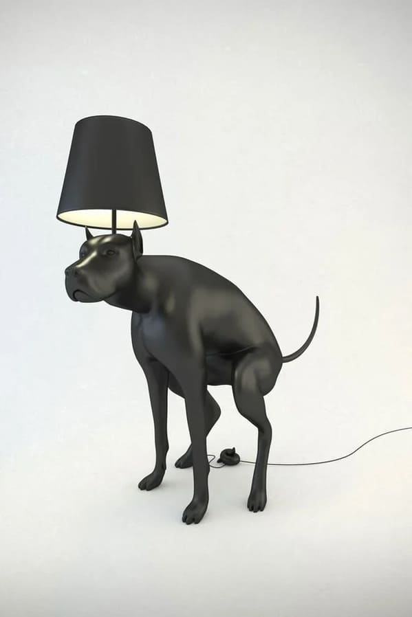 good and bad designs - dog pooping lamp