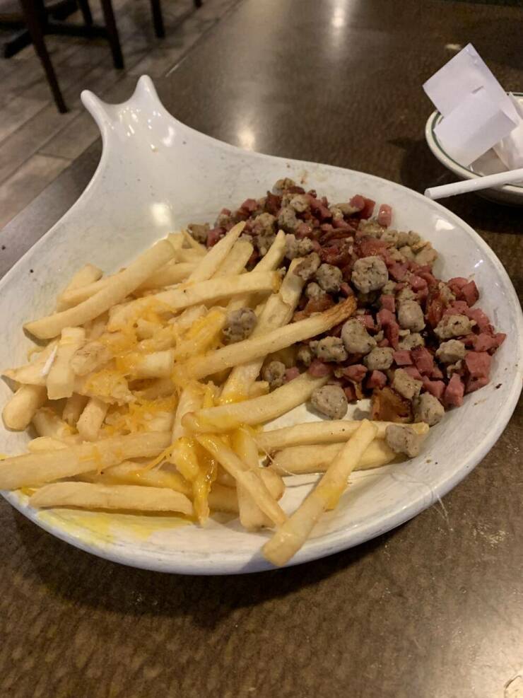 "When you order the “three meat skillet” and this comes out"