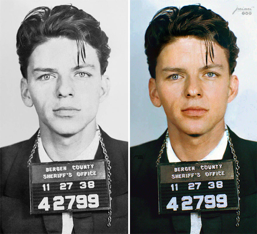 Frank Sinatra Arrested, Mugshot From 27 Nov 1938