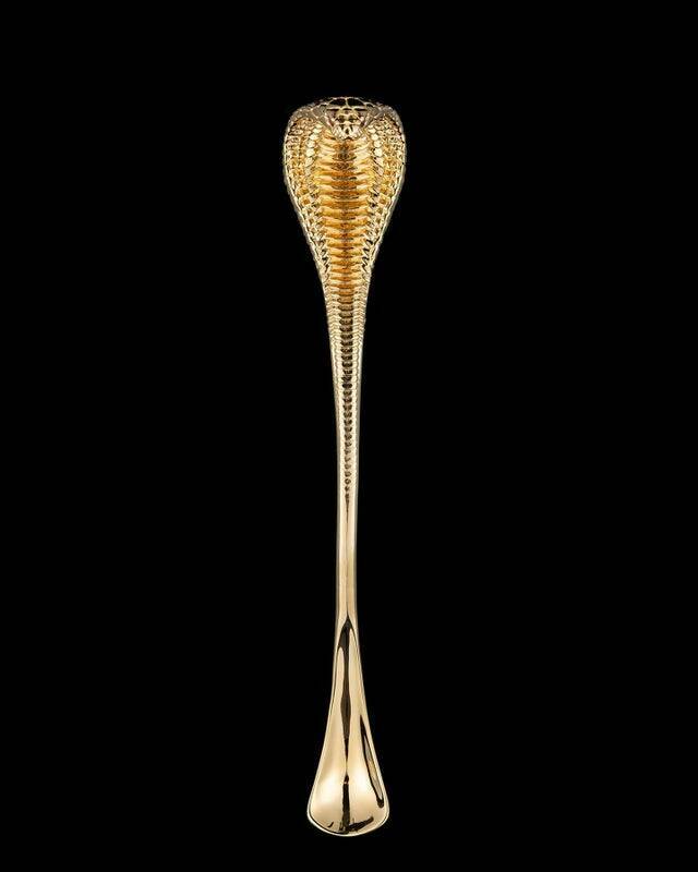 "Gold plated cobra coffee spoon"
