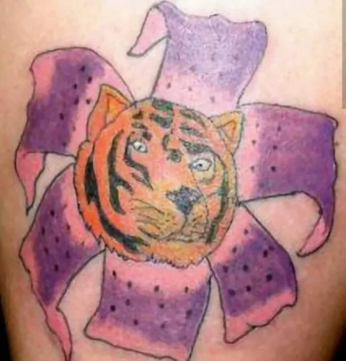 Bad Tattoos - really bad tiger tattoo