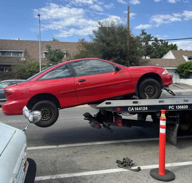 “Got my car towed and it fell off the truck.”