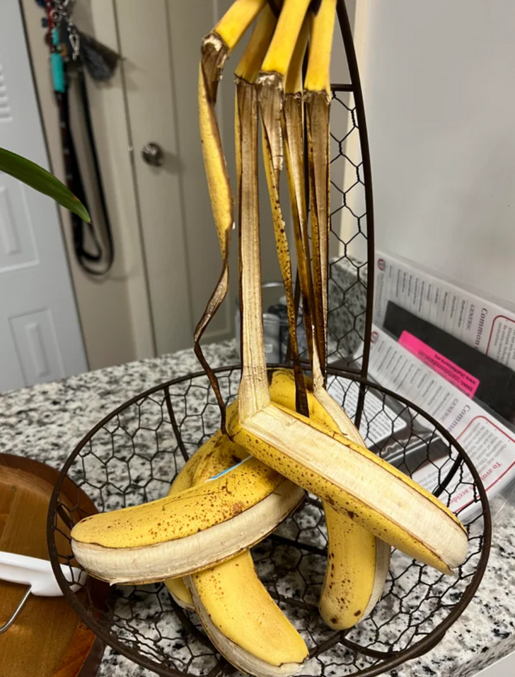 “All of my bananas unpeeled themselves as I slept last night.”