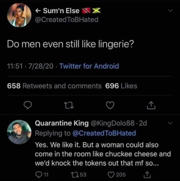 Funny comments and posts - Do men even still lingerie?