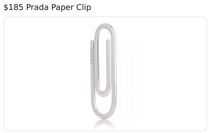 material - $185 Prada Paper Clip Prada X