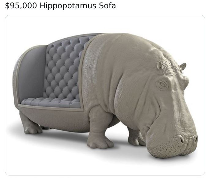 hippo sofa - $95,000 Hippopotamus Sofa