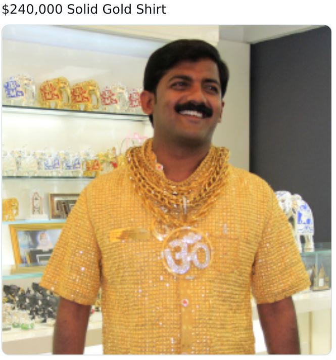 gucci is so expensive - $240,000 Solid Gold Shirt Rolana 30