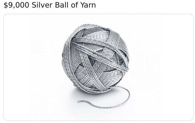 tiffany and co everyday objects - $9,000 Silver Ball of Yarn