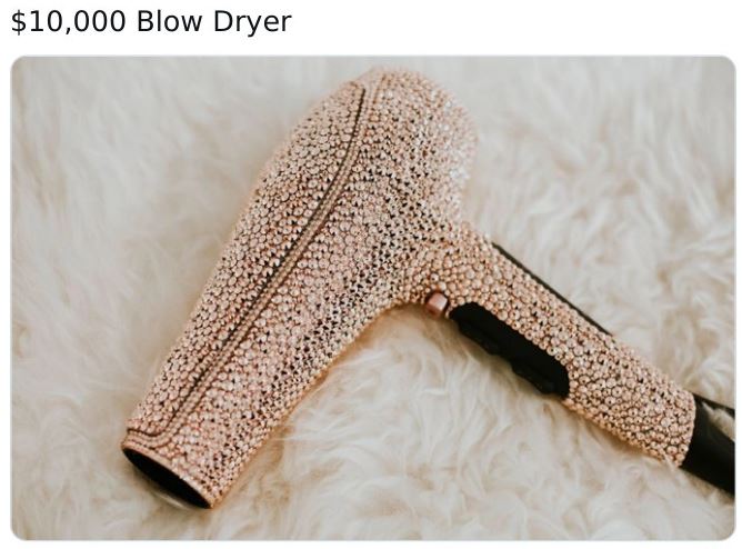 swarovski hair dryer - $10,000 Blow Dryer