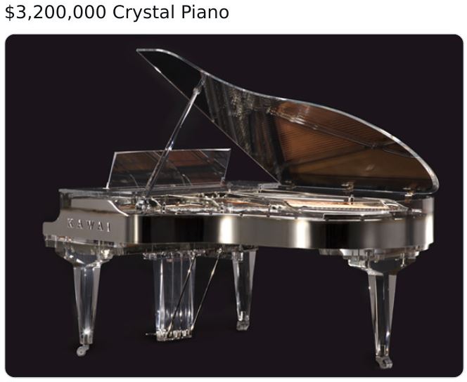 fortepiano - $3,200,000 Crystal Piano Kawai