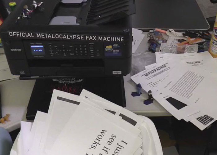 that in response to fans demanding the show Metalpocalipse be continued, Adult Swim set up a live stream of the a fax machine printing the petition to bring back the show… only for the faxes to be dropped straight into a trash bin.