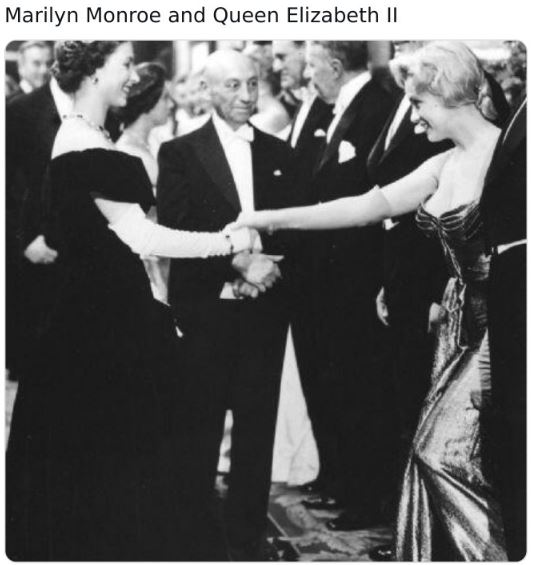 Fascinating historical pics - queen elizabeth marilyn monroe - Marilyn Monroe and Queen Elizabeth Ii