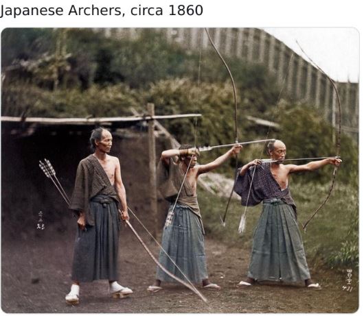 Fascinating historical pics - real samurai training - Japanese Archers, circa 1860