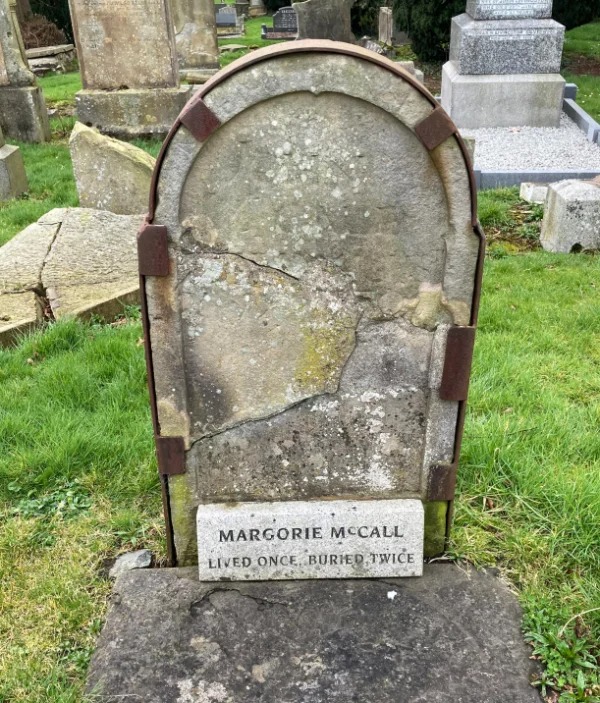 awesome things people wanted to share - grave - Margorie Mccall Lived Once Buried, Twice