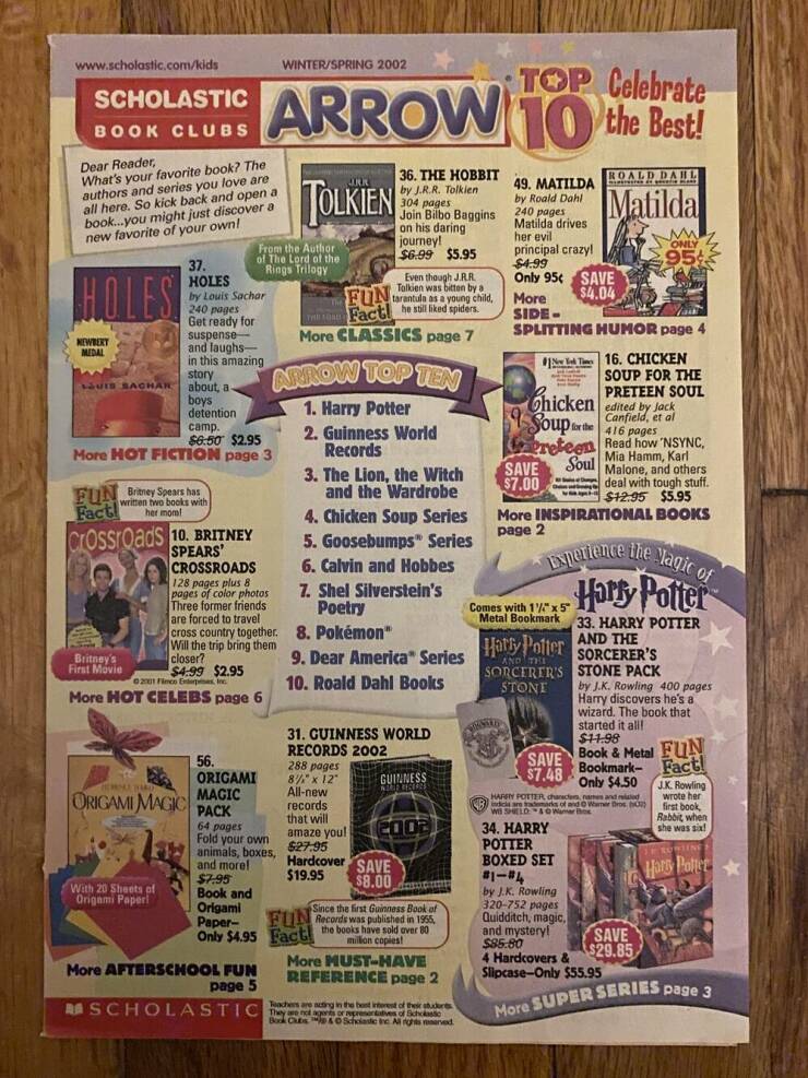 "Winter/Spring 2002 - Scholastic Book Clubs Catalog Cover"