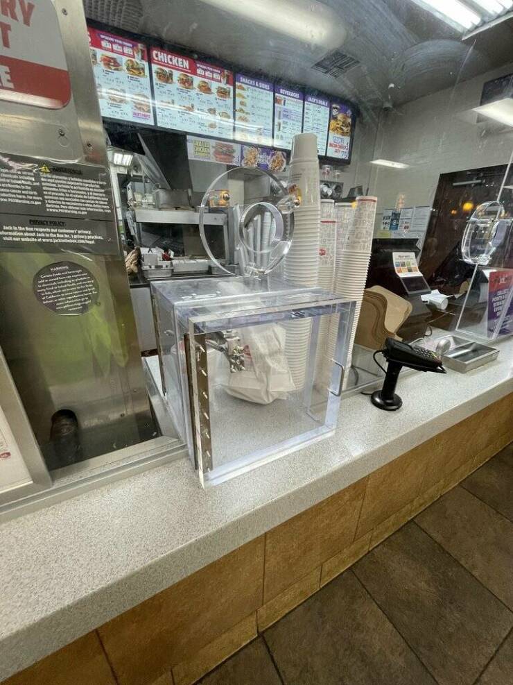 "This is how you receive your order at Jack in the Box in East Los Angeles"