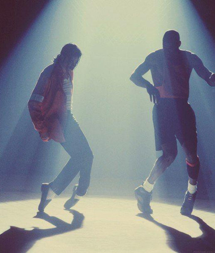 rare and fascinating celeb pics - michael jackson and michael jordan dancing