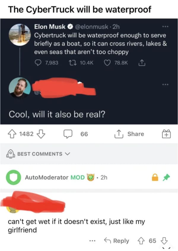 Clever comments - tesla cybertruck is it real
