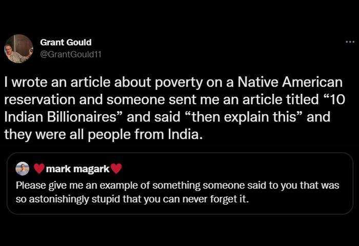I wrote an article about poverty on a Native American reservation and someone sent me an article titled