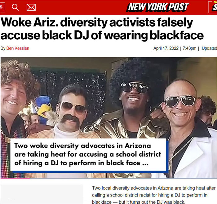 diversity activists falsely accuse black Dj of wearing blackface