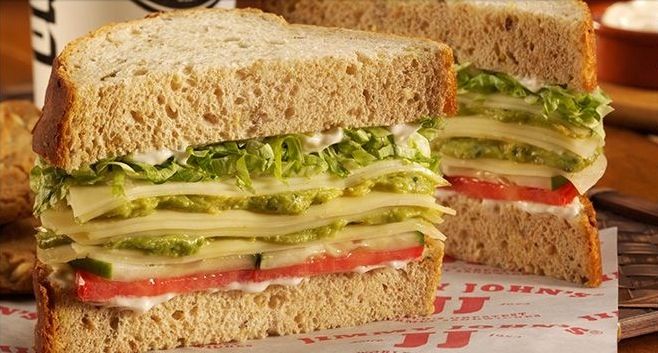 Jimmy John’s…If you’re trying to order a healthy option, don’t order the Gourmet Veggie Club. It’s the second most caloric sandwich behind something called the “Gargantuan”. 8 slices of provolone cheese will do that.