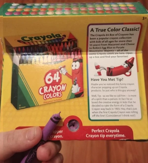 And there goes the crayon sharpener.