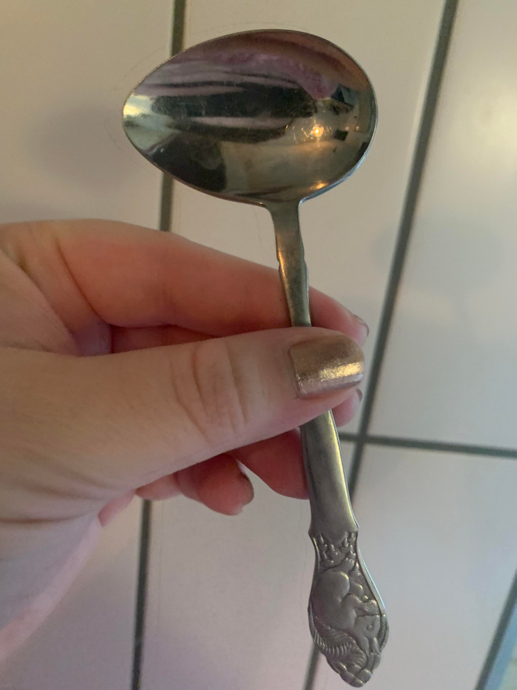 A oddly shaped spoon