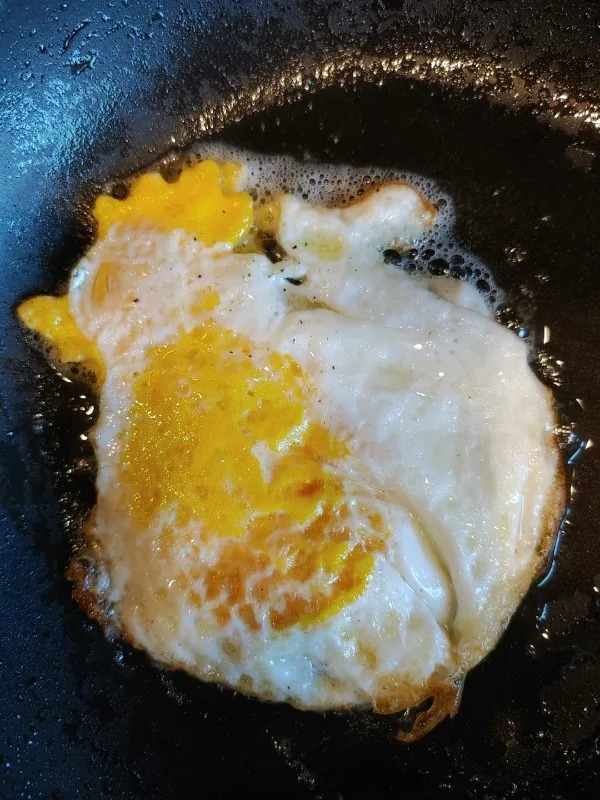 “This fried egg that looks like a chicken.”