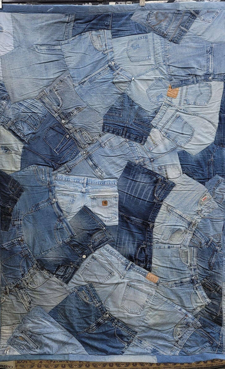 “This jean rug I found at the thrift store”