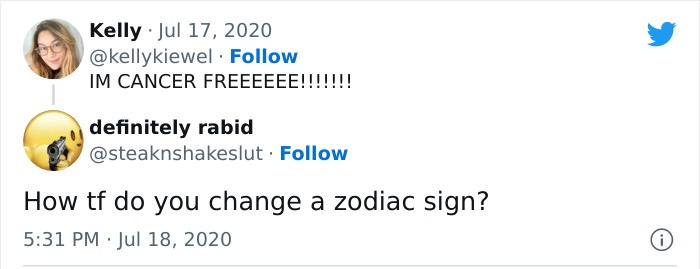 Im Cancer Freeeeee!!!!!!! definitely rabid . How tf do you change a zodiac sign? .