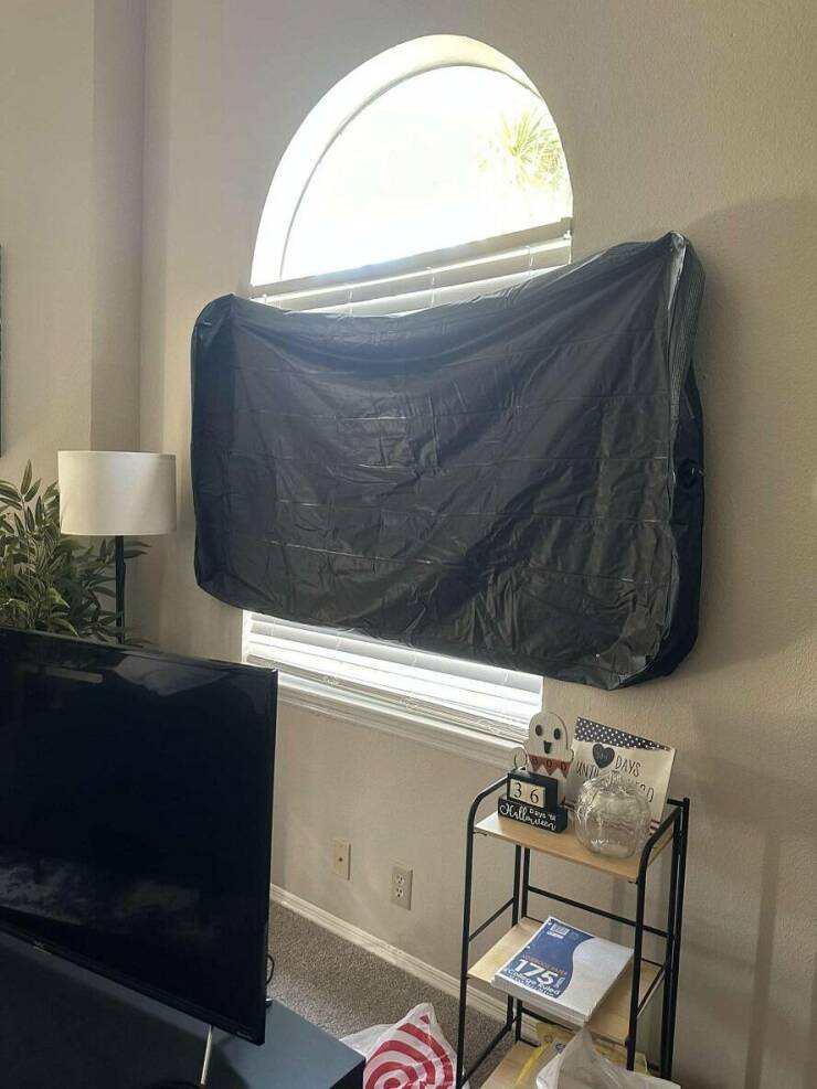 "My roommate nailed an air mattress to the window to “have protection from the hurricane”"