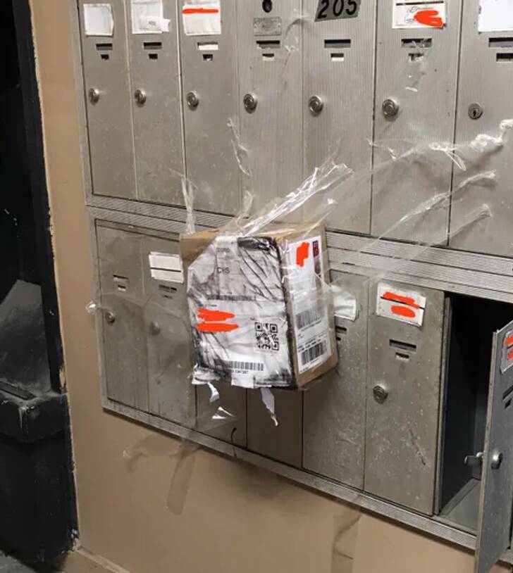 “The driver thought it was appropriate to tape my package to the wall.”