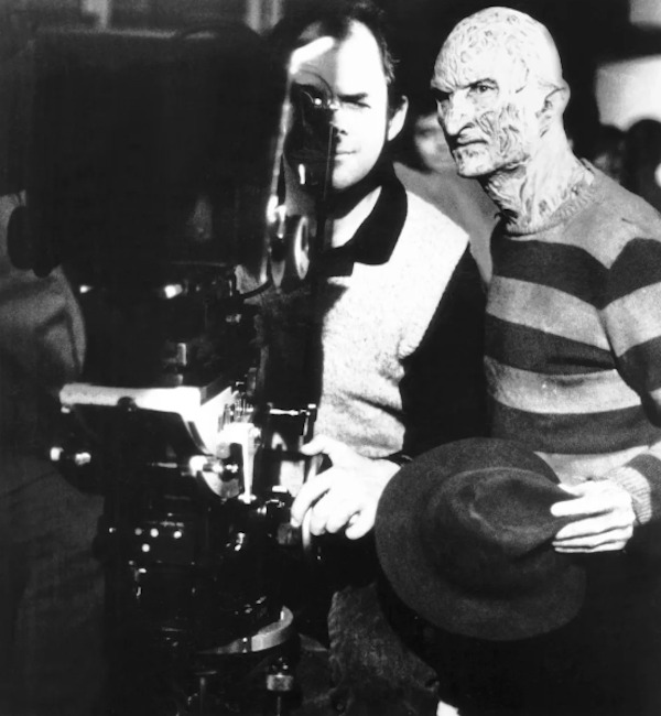 Robert Englund checks out a playback while behind-the-scenes of A Nightmare on Elm Street (1984):