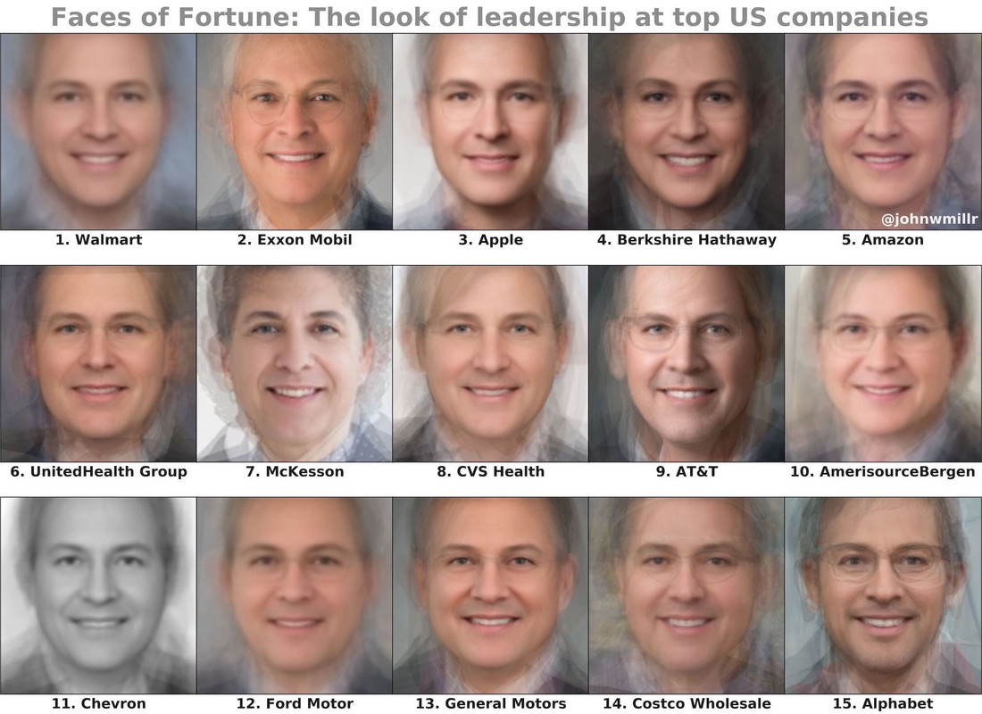 fascinating photos - faces of leadership - Faces of Fortune The look of leadership at top Us companies 1. Walmart 6. UnitedHealth Group 11. Chevron 2. Exxon Mobil 7. McKesson 12. Ford Motor 3. Apple 8. Cvs Health 13. General Motors 4. Berkshire Hathaway 9