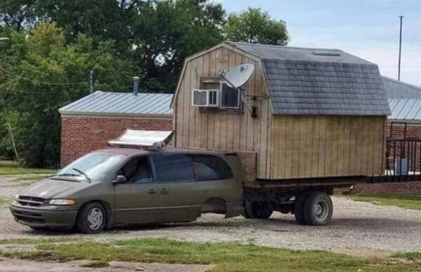 redneck camper on car