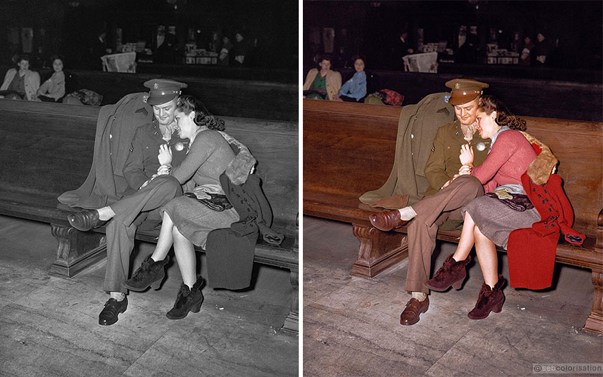 colorized historical pictures - sitting -