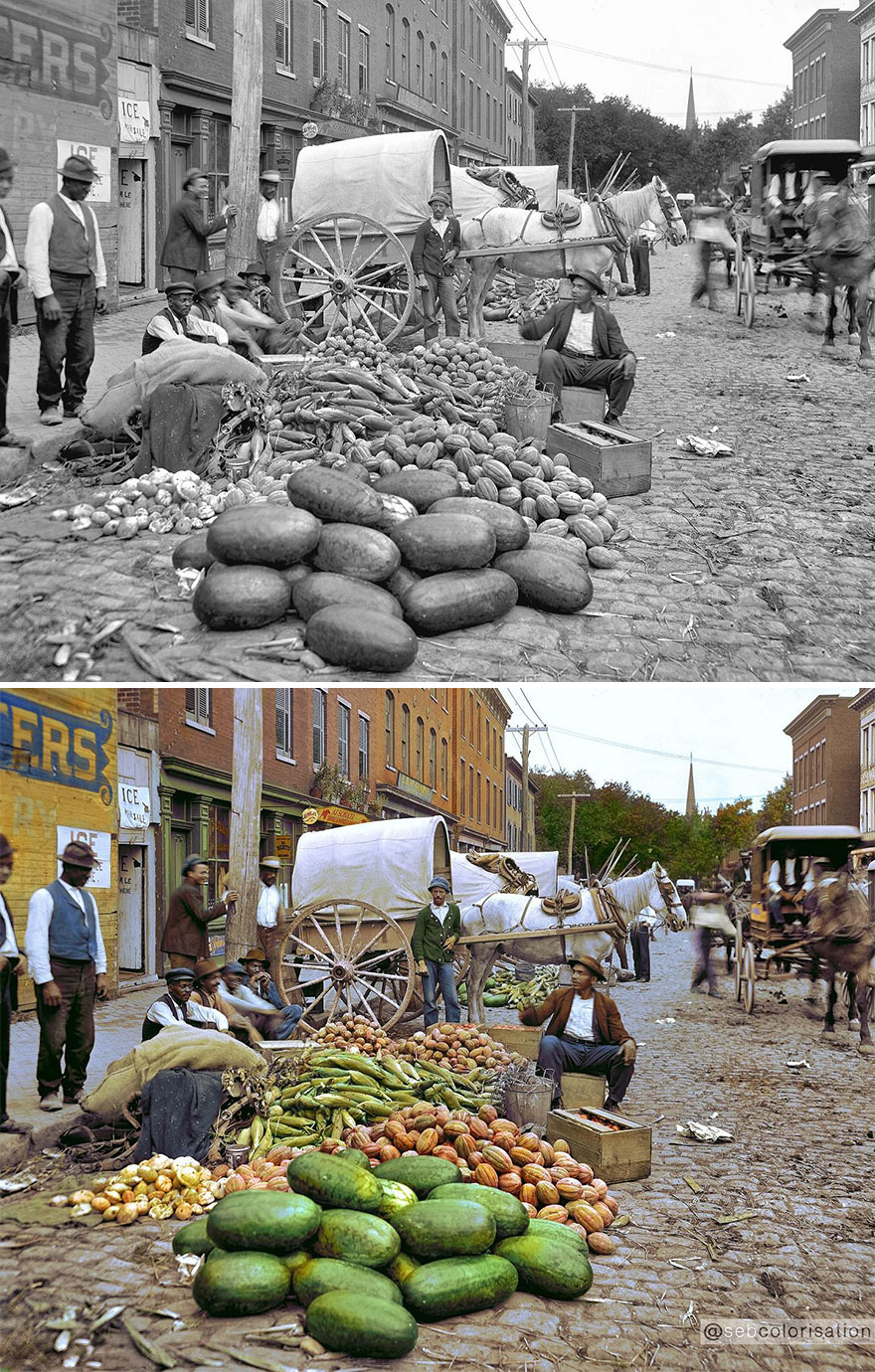colorized historical pictures - produce