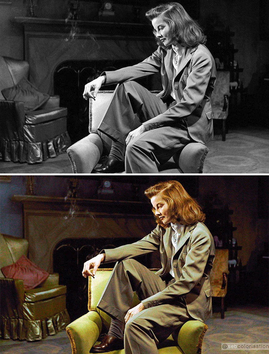 colorized historical pictures - katharine hepburn style -