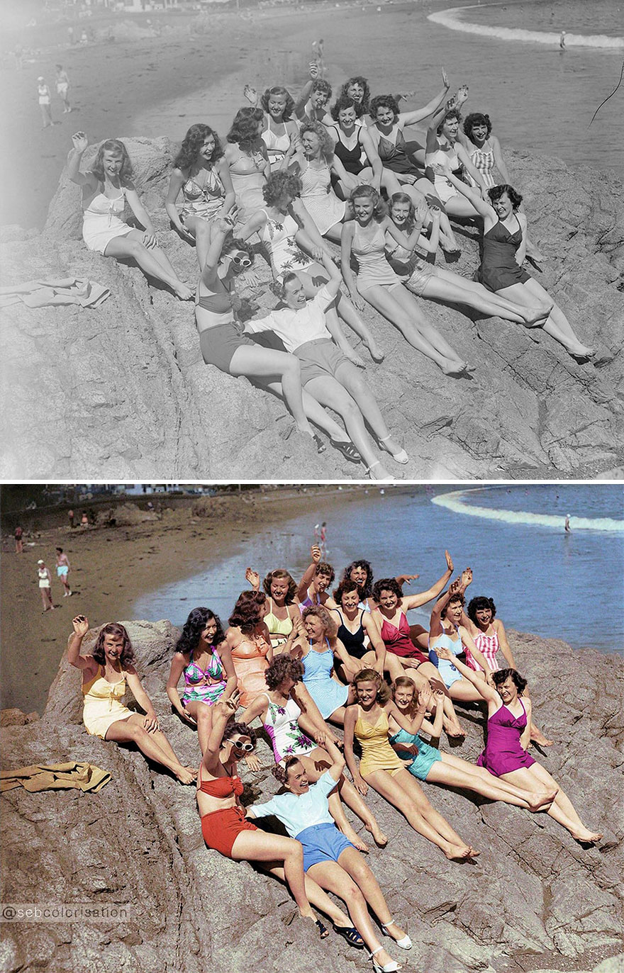 colorized historical pictures - sand -