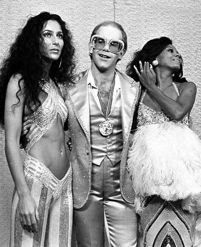 Cher, Elton John And Diana Ross, 1975