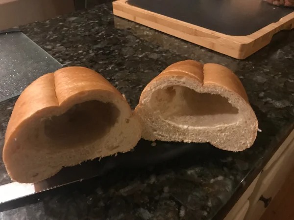 “Bought some clearance sale bread. Now I know why it was on sale.”