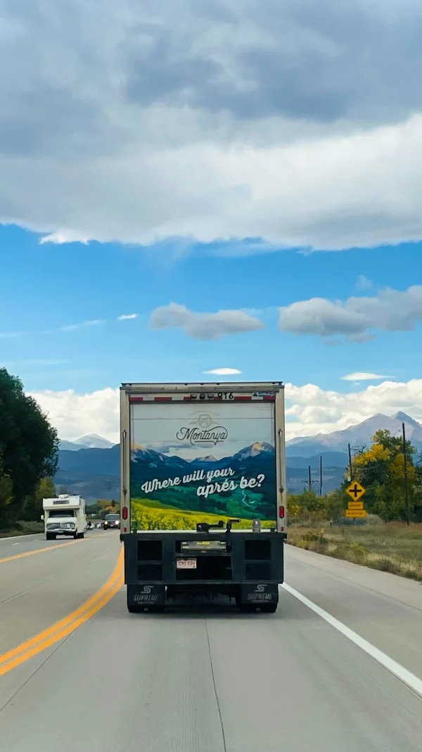 “The truck in front of us lined up perfectly with the mountains!”