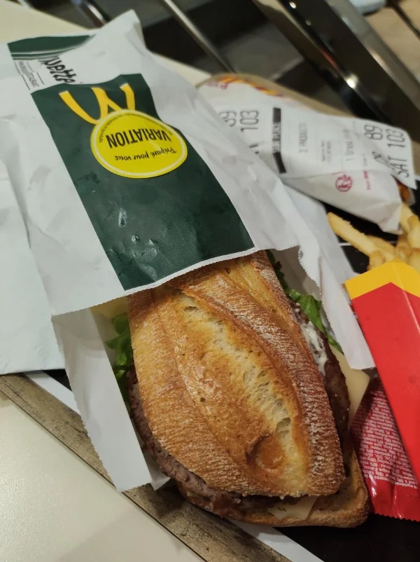 “Today I discovered that, in France, McDonald’s serves McBaguettes”