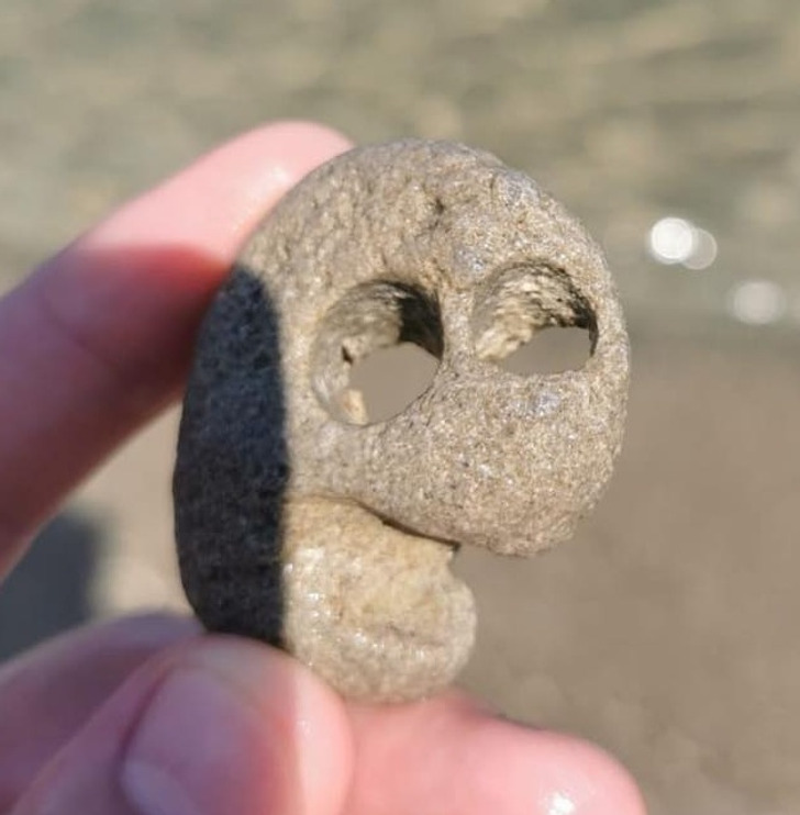 “I found this stone at the beach.”