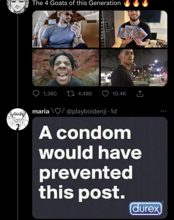brutal comments - photo caption - Anca The 4 Goats of this Generation 1,360 4,485 maria 1d A condom would have prevented this post. durex
