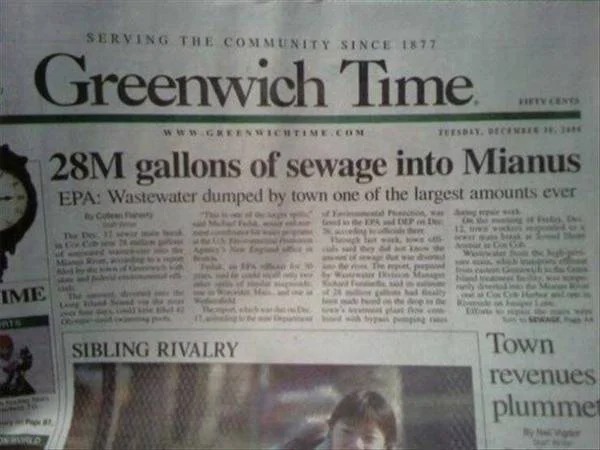 greenwich time - Greenwich Serving The Community Since 1877 Narko Wa Ime Th The Des Co. Cab sew Tuesday, December 26. Jan 28M gallons of sewage into Mianus Epa Wastewater dumped by town one of the largest amounts ever Book Sibling Rivalry Ha Time. Gam Ka 